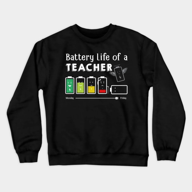 Battery Life Of A Teacher Crewneck Sweatshirt by Danielsmfbb